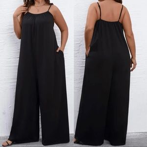 Plus size hidden pocket comfy cami jumpsuit